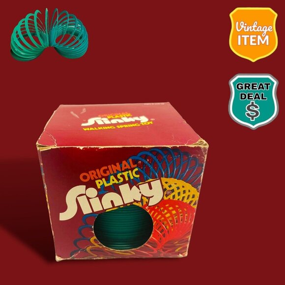 The Original Slinky Brand Plastic Green Slinky Kids Spring Toy in Original Box! - Picture 1 of 5